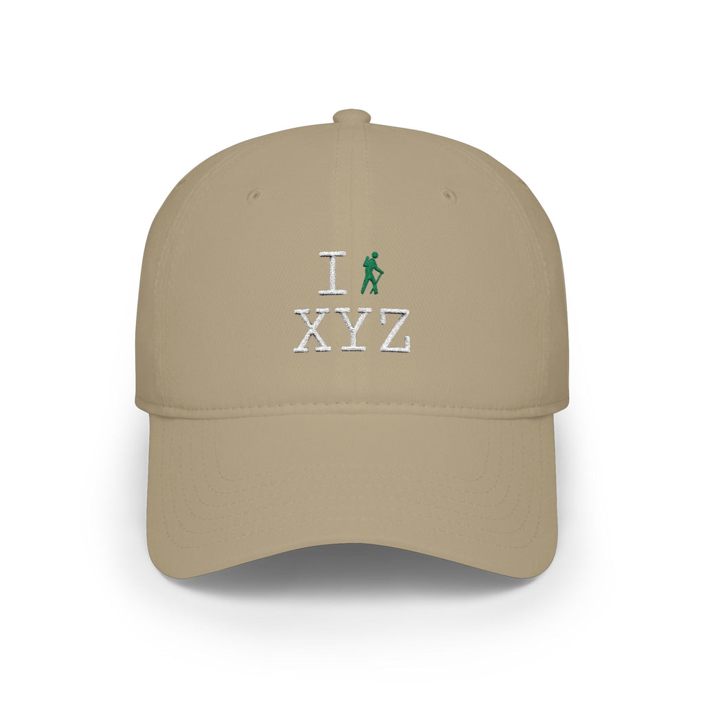 I Hike baseball cap, green hiker