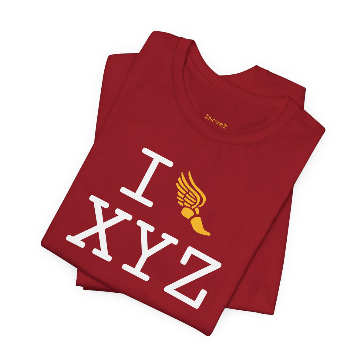 I Run unisex T, yellow logo