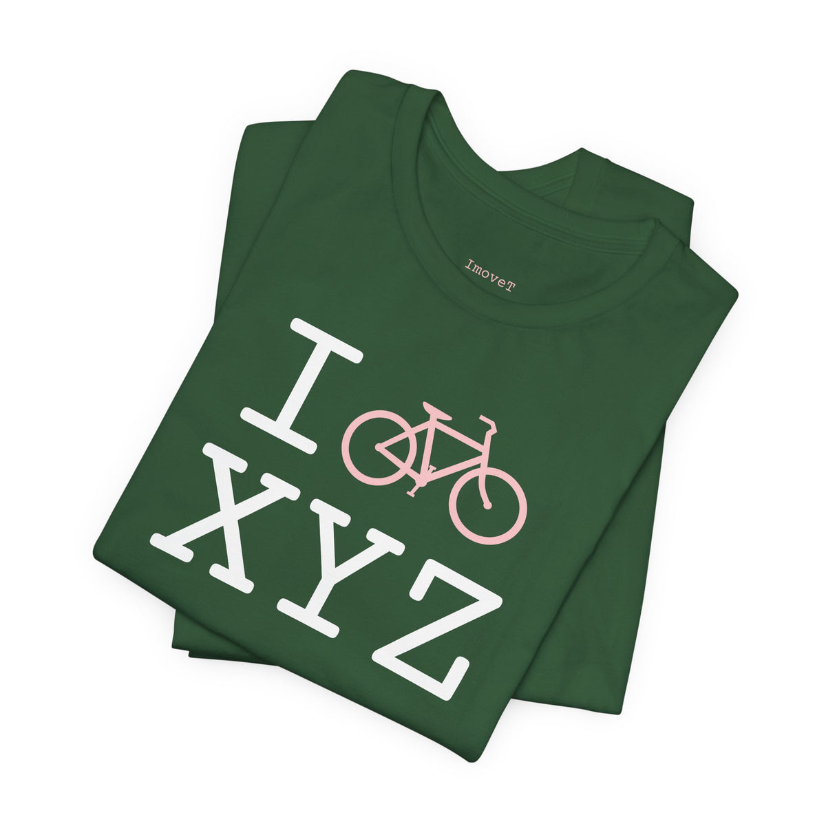 I Bike unisex T, pink bike