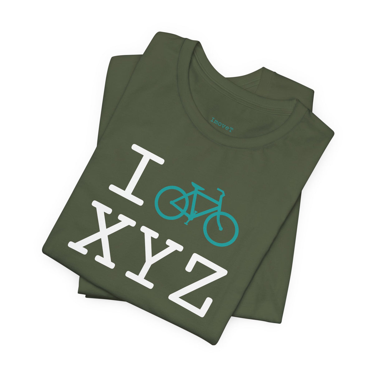 I Bike unisex T, teal bike