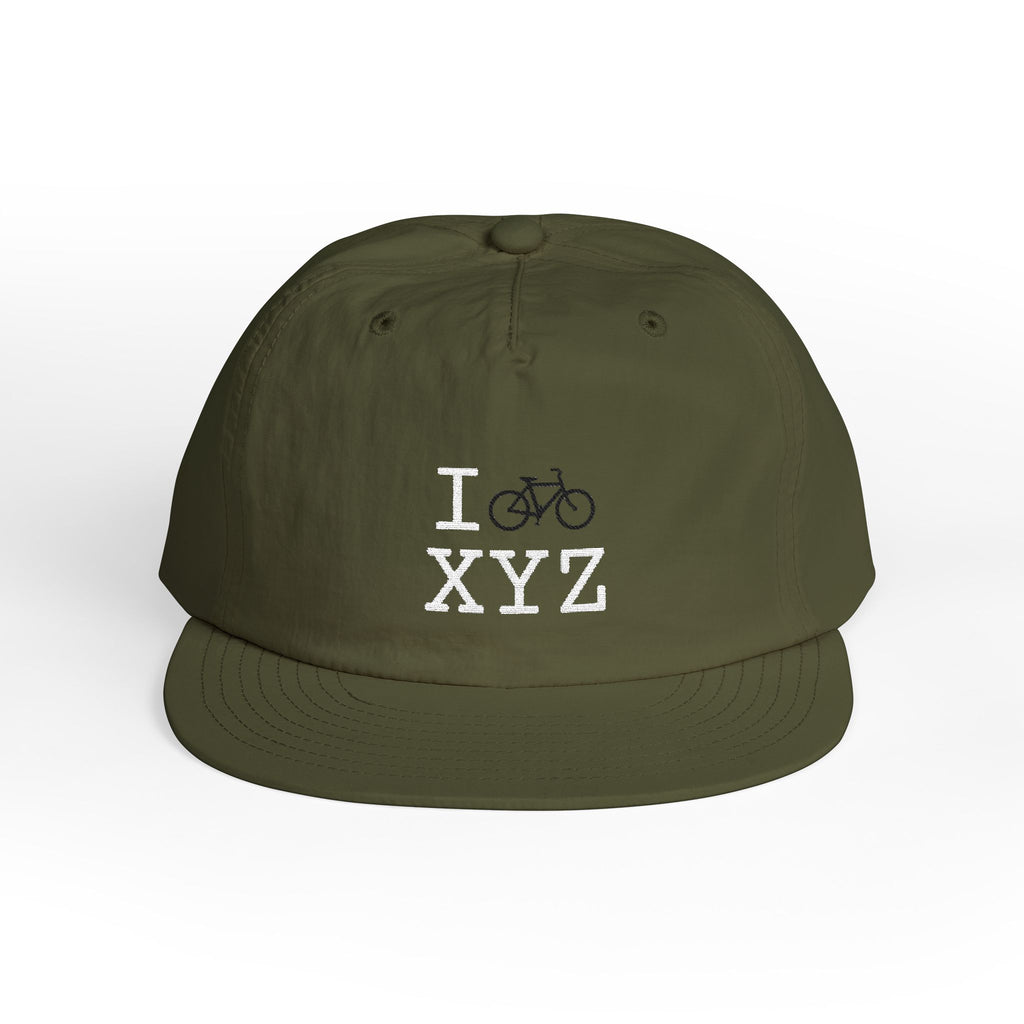 I Bike athletic hat, black bike