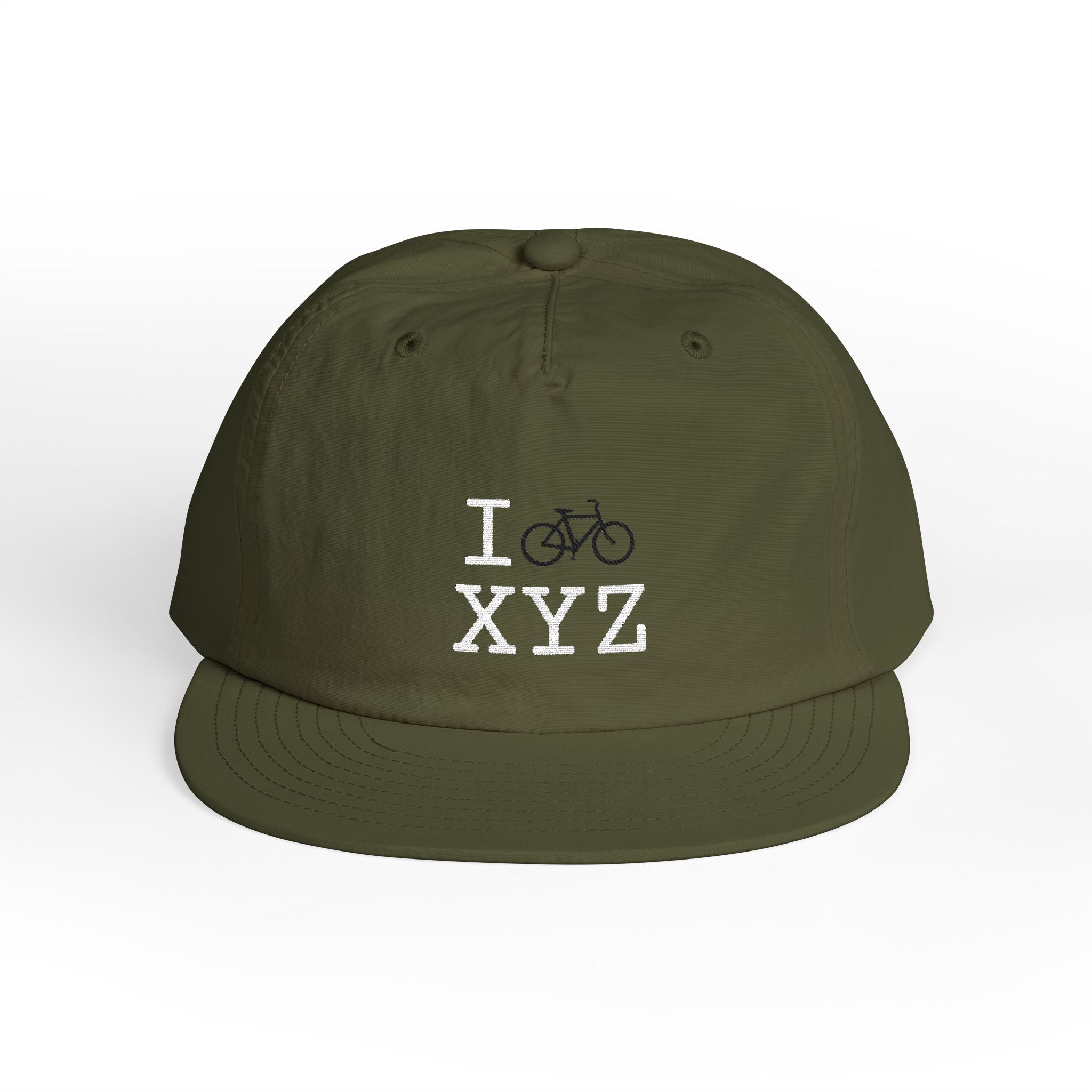 I Bike athletic hat, black bike