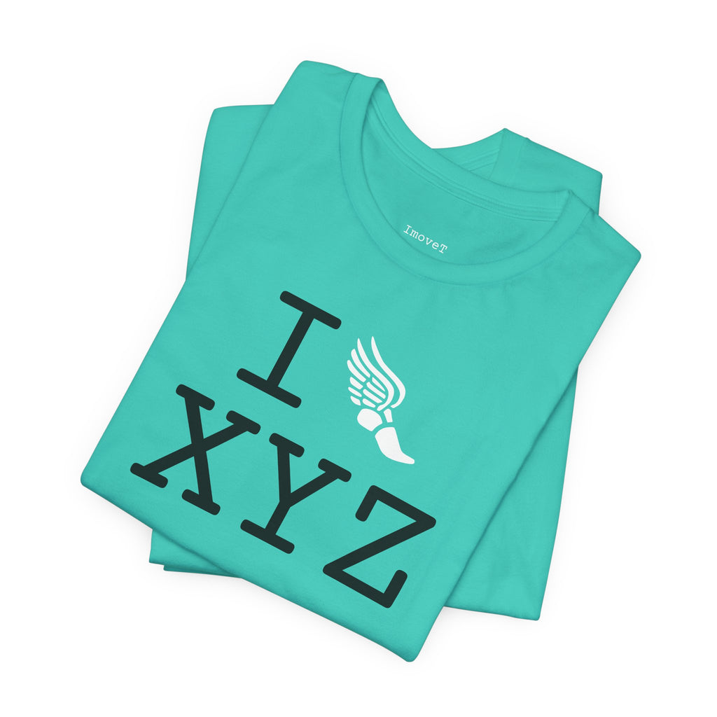I Run unisex T, white logo