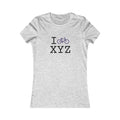 "I Bike ___" women's T, purple bike