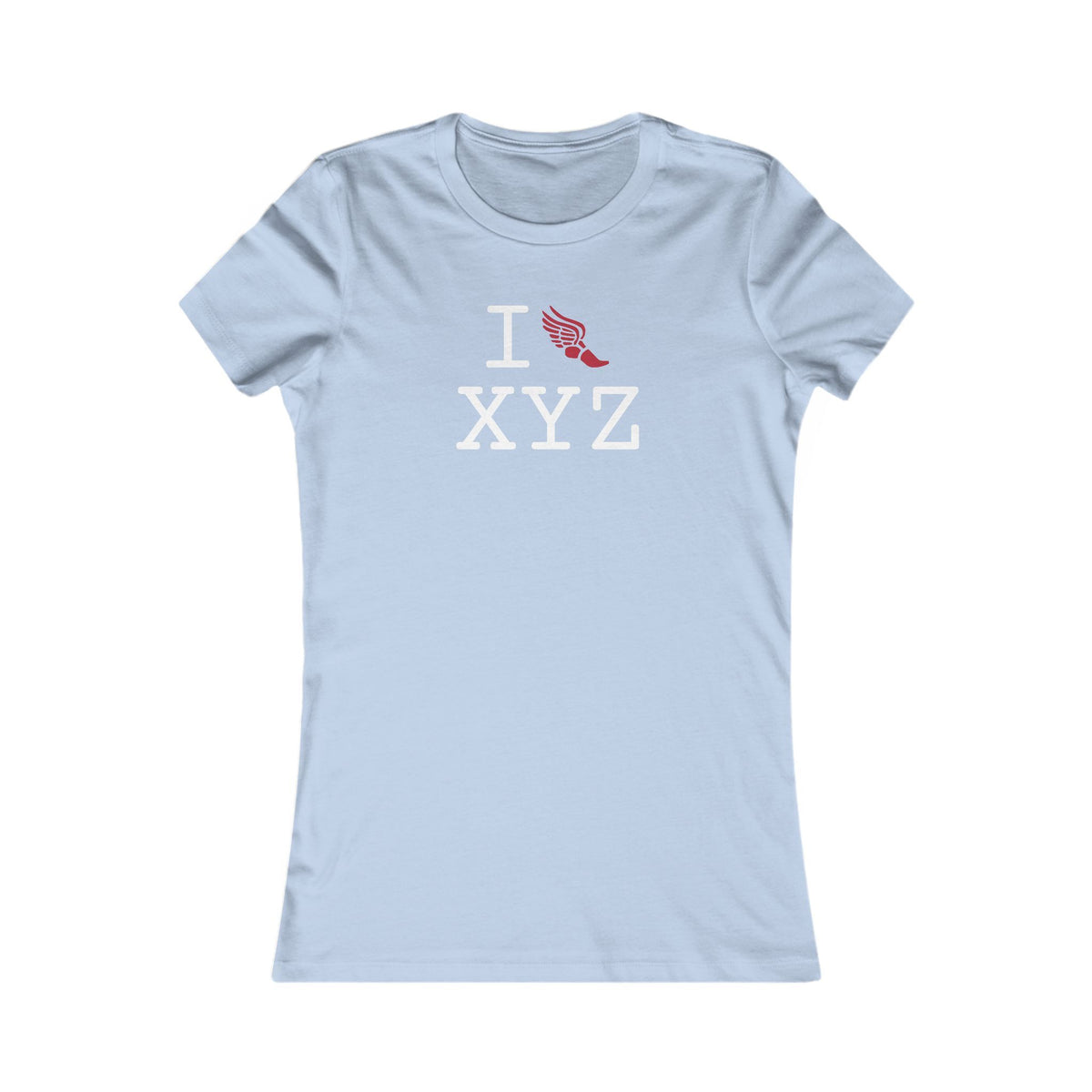 I Run women's T, red logo