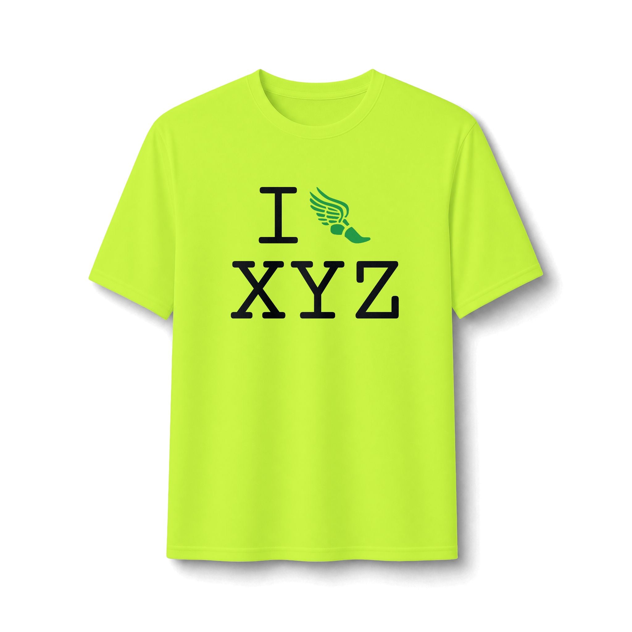 I Run ___ athletic T, green logo
