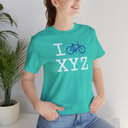 I Bike unisex T, blue bike