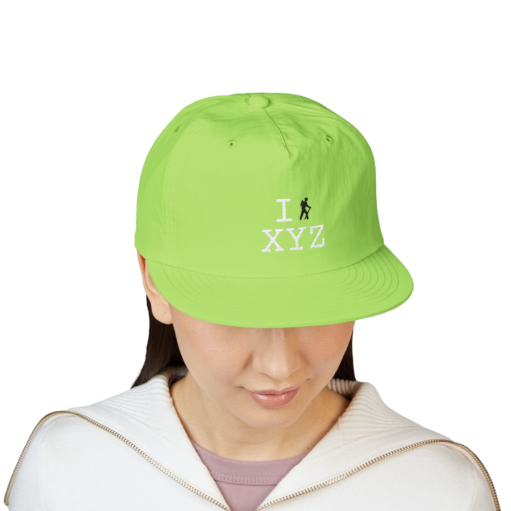 I Hike athletic hat, black hiker