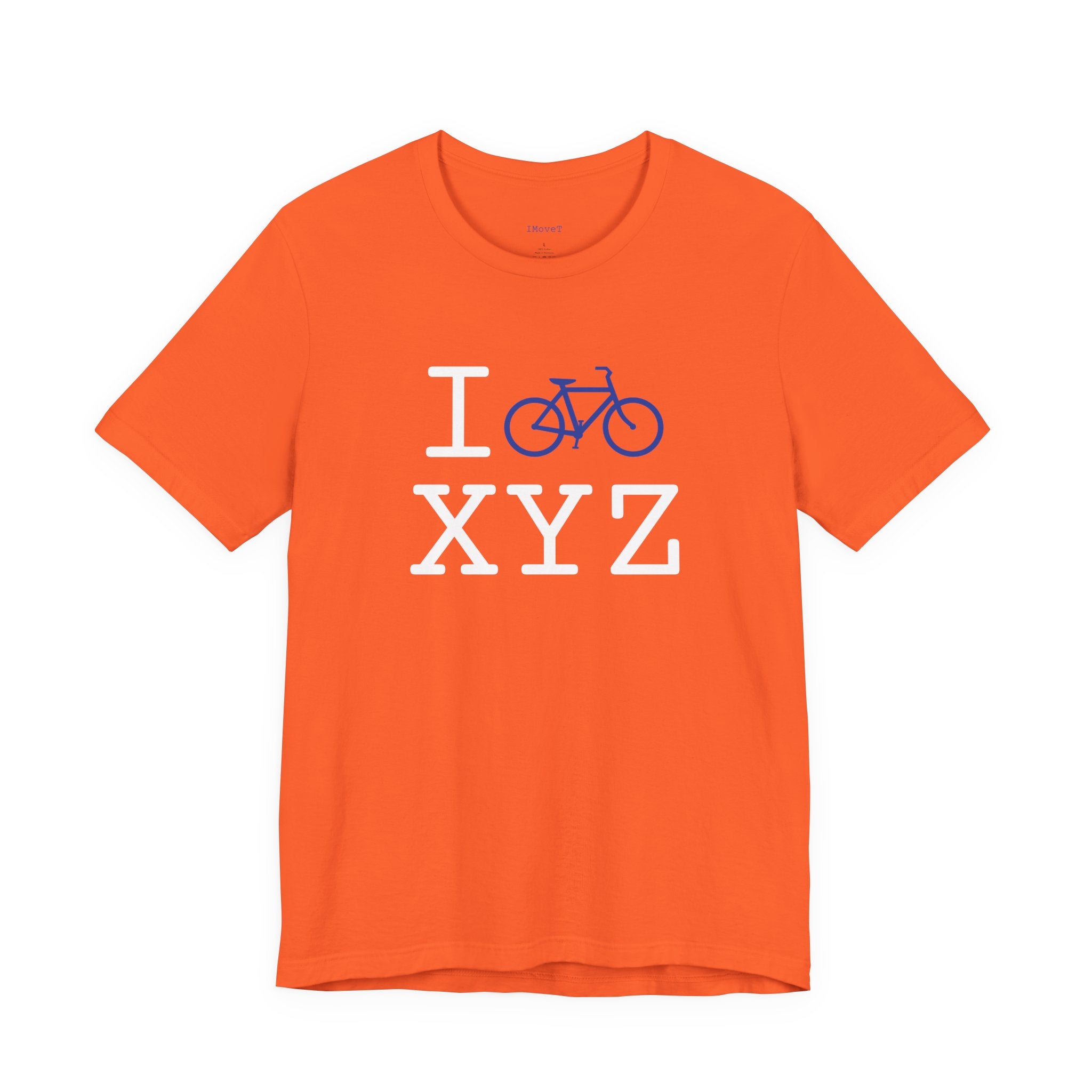 I Bike ___ unisex T, blue bike
