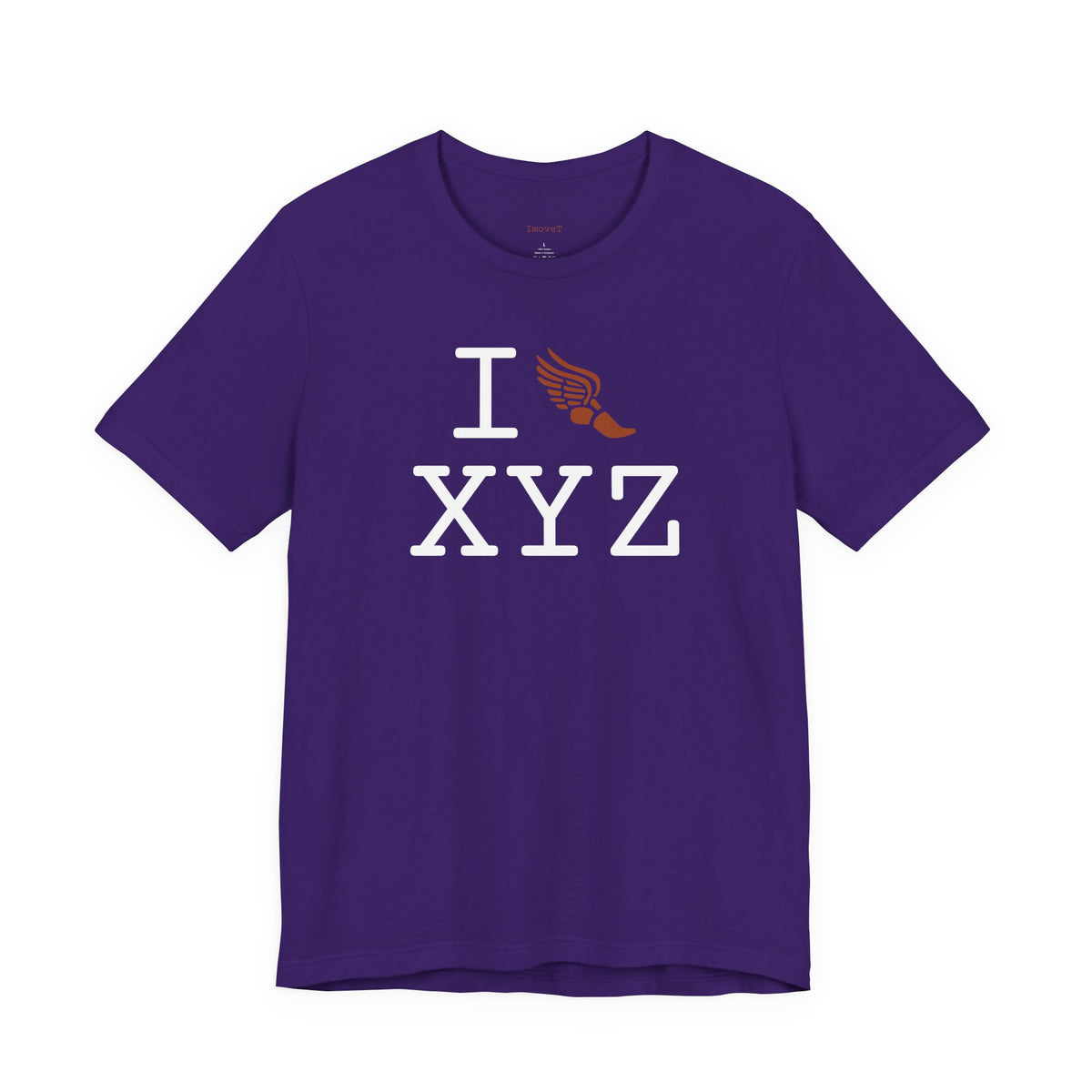 I Run unisex T, dark orange logo