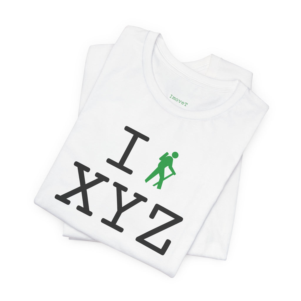 I Hike unisex T, green hiker