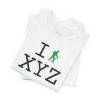 I Hike unisex T, green hiker