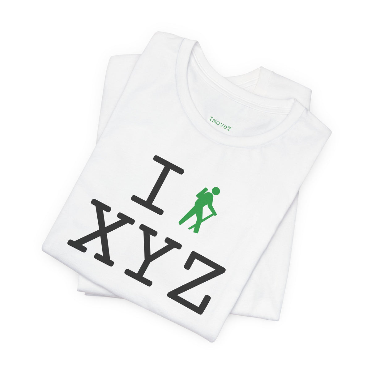 I Hike unisex T, green hiker