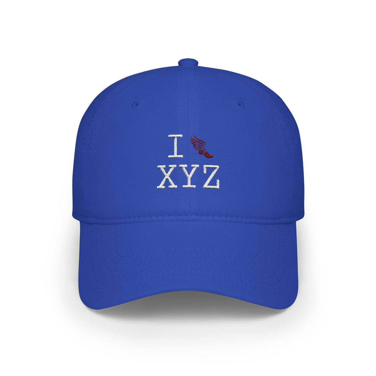 I Run baseball cap, maroon logo