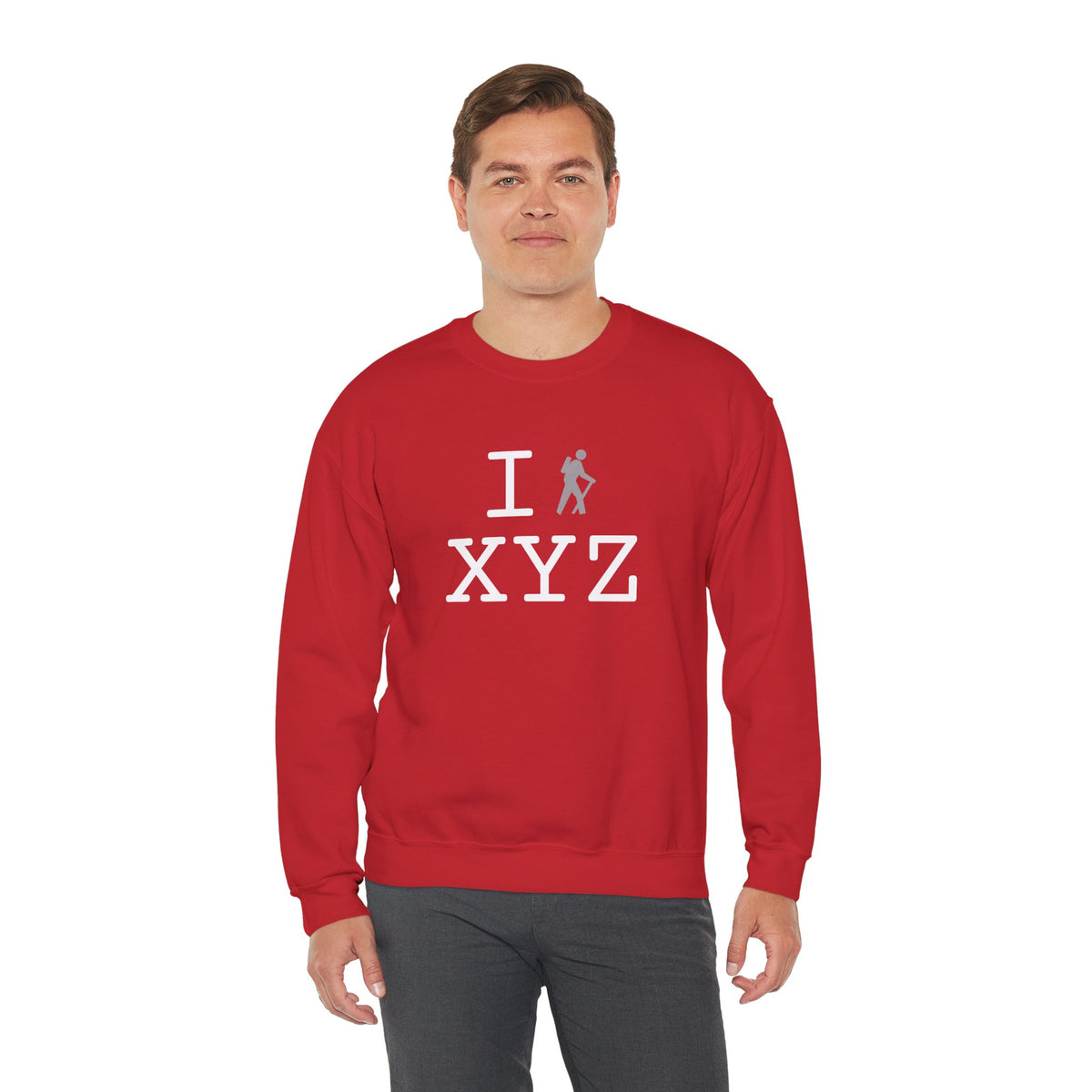 I Hike sweatshirt, grey hiker