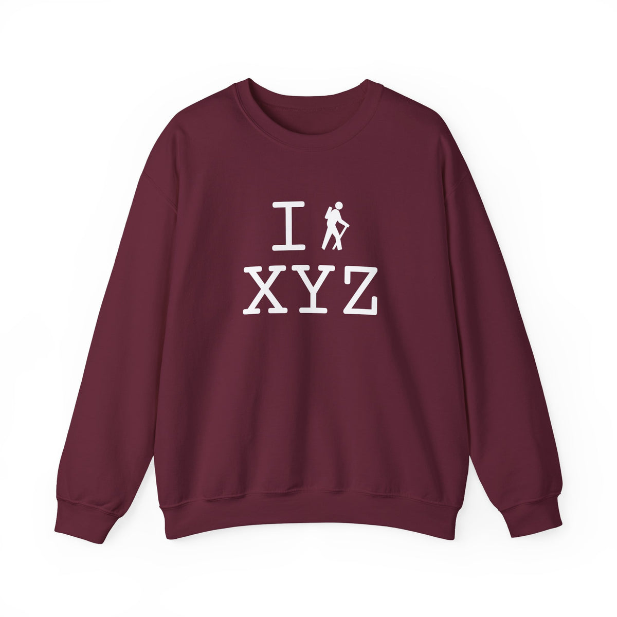 I Hike sweatshirt, white hiker