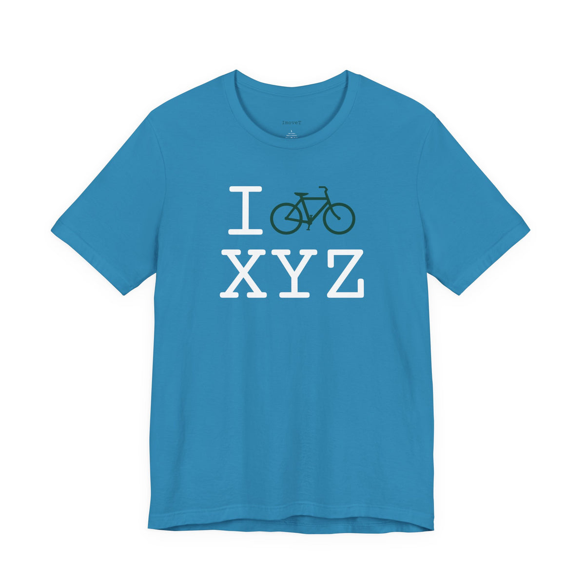 I Bike unisex T, dark green bike