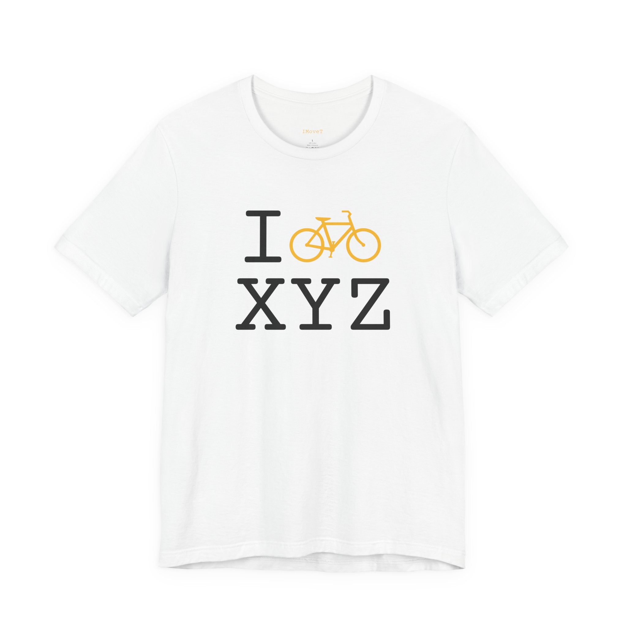 I Bike ___ unisex T, yellow bike
