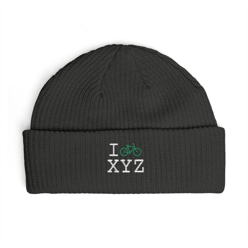 I Bike beanie, green bike