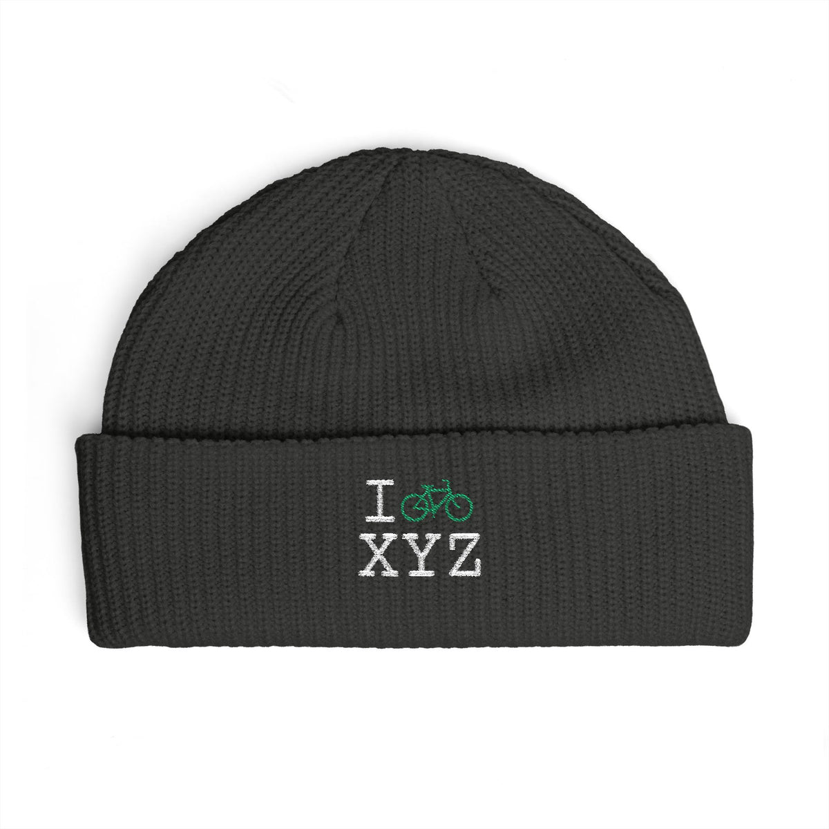 I Bike beanie, green bike