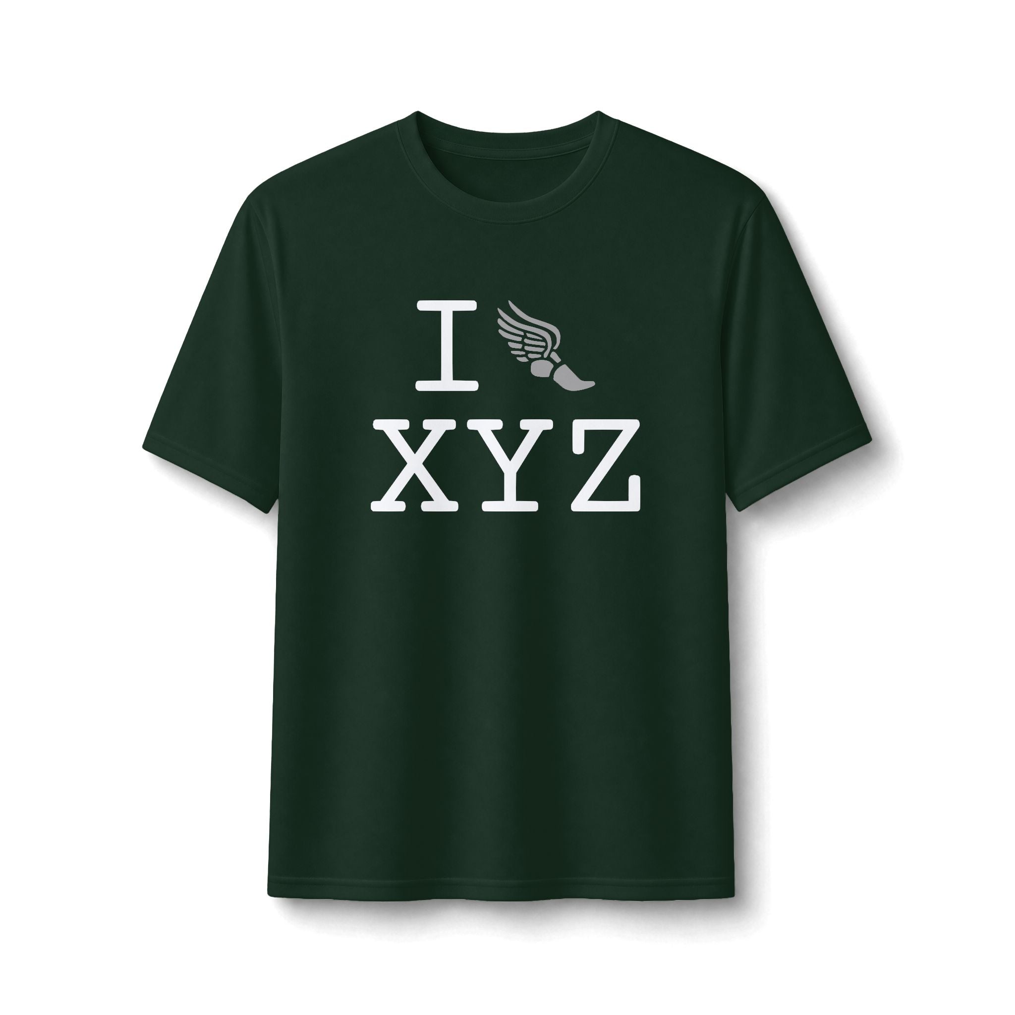 I Run ___ athletic T, grey logo