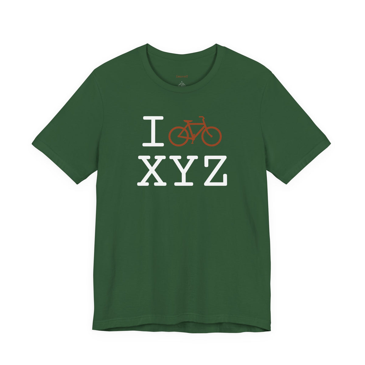 I Bike unisex T, dark orange bike
