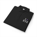 I Hike polo, purple hiker