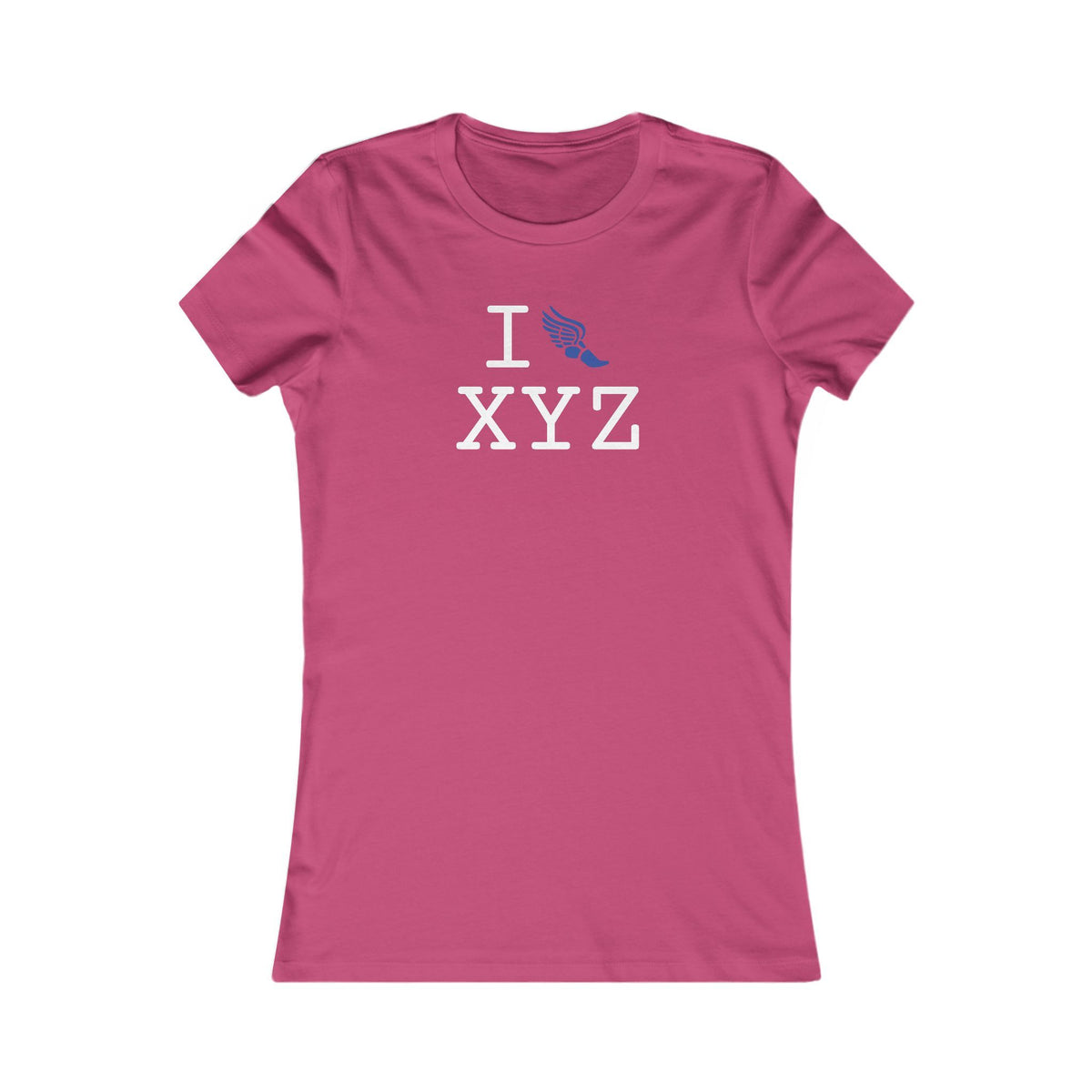 I Run women's T, blue logo
