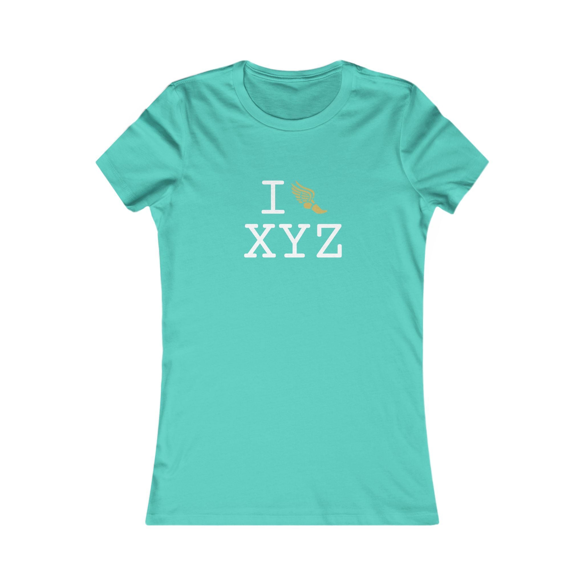 I Run ___ women's T, gold logo