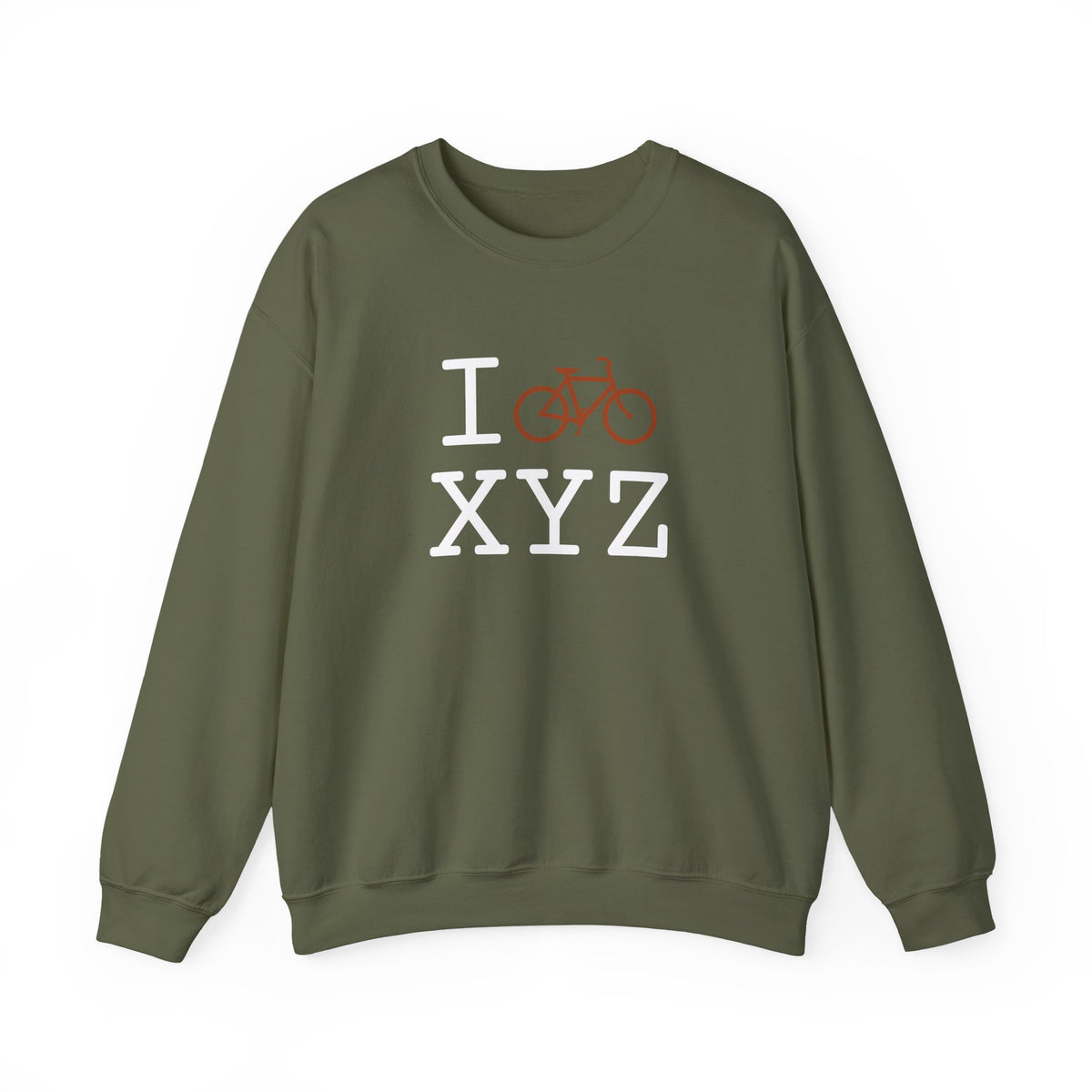 I Bike sweatshirt, dark orange bike