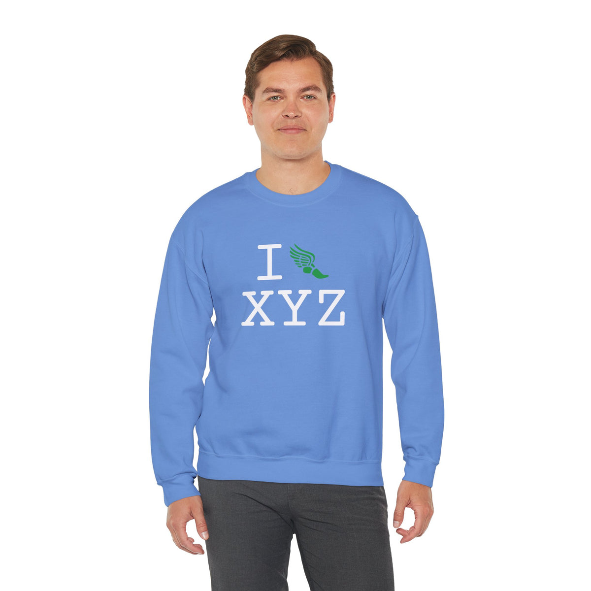 I Run sweatshirt, green logo