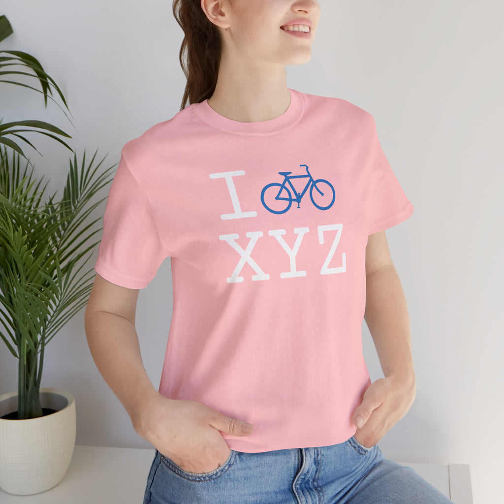 I Bike unisex T, light blue bike