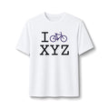 "I Bike ___" athletic T, purple bike