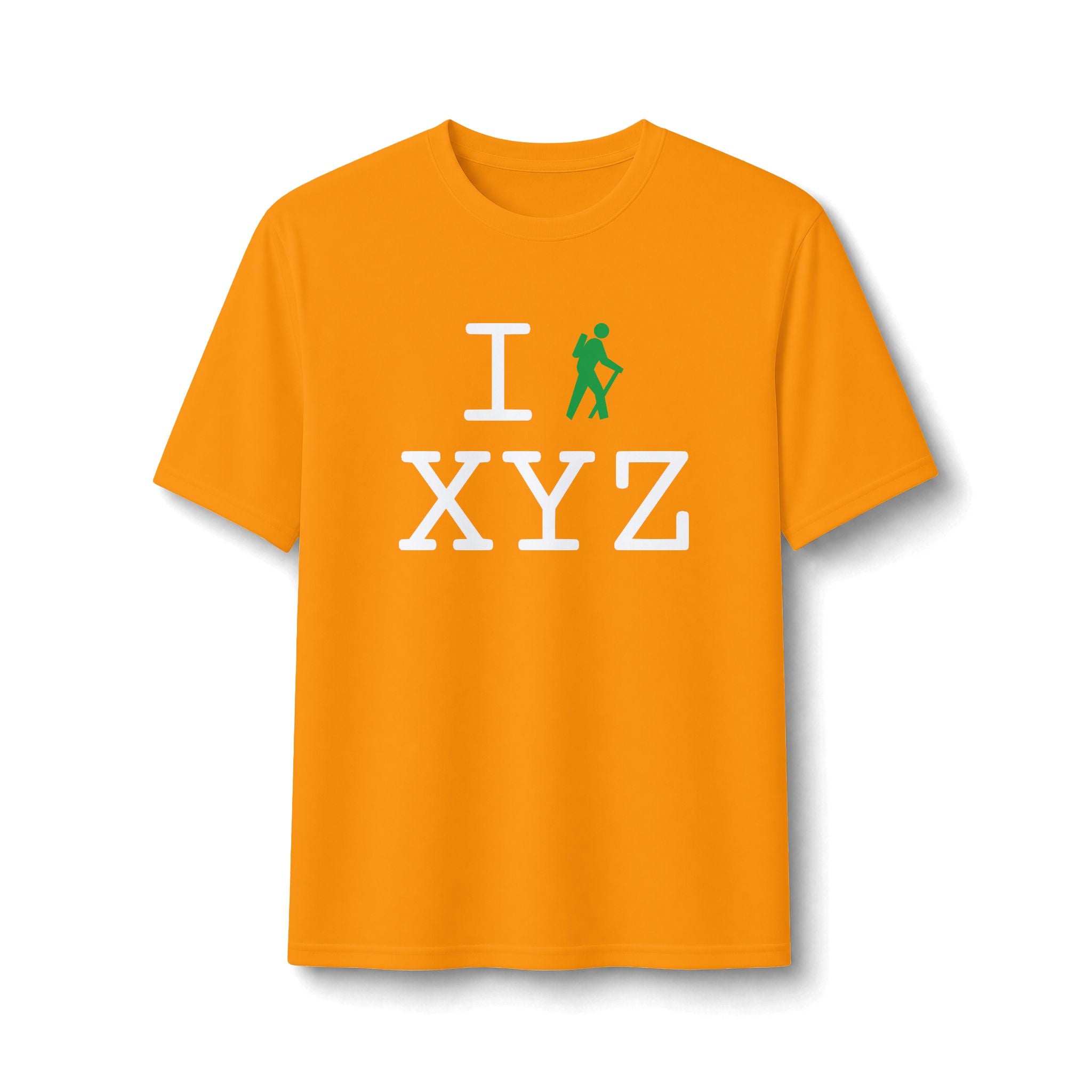 "I Hike ___" athletic T, green hiker