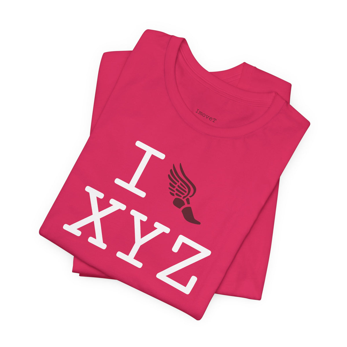 I Run unisex T, maroon logo