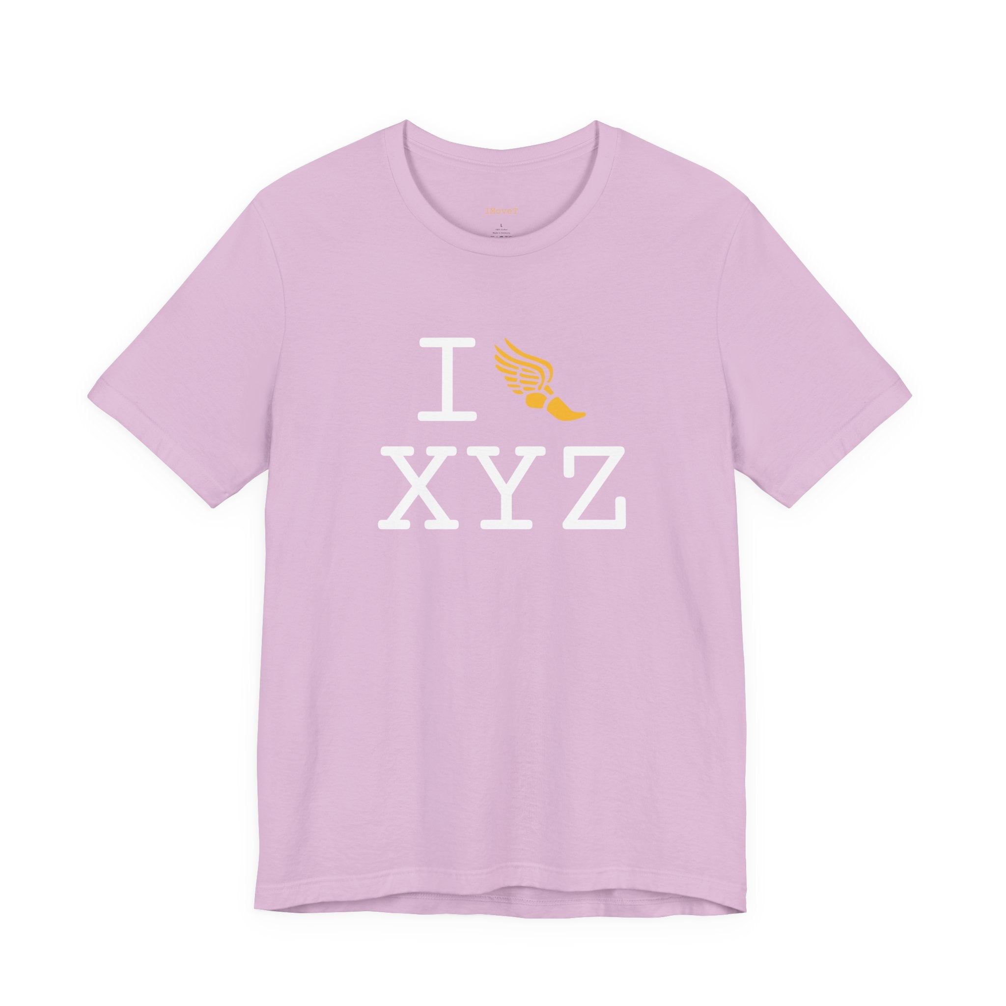 I Run ___ unisex T, yellow logo