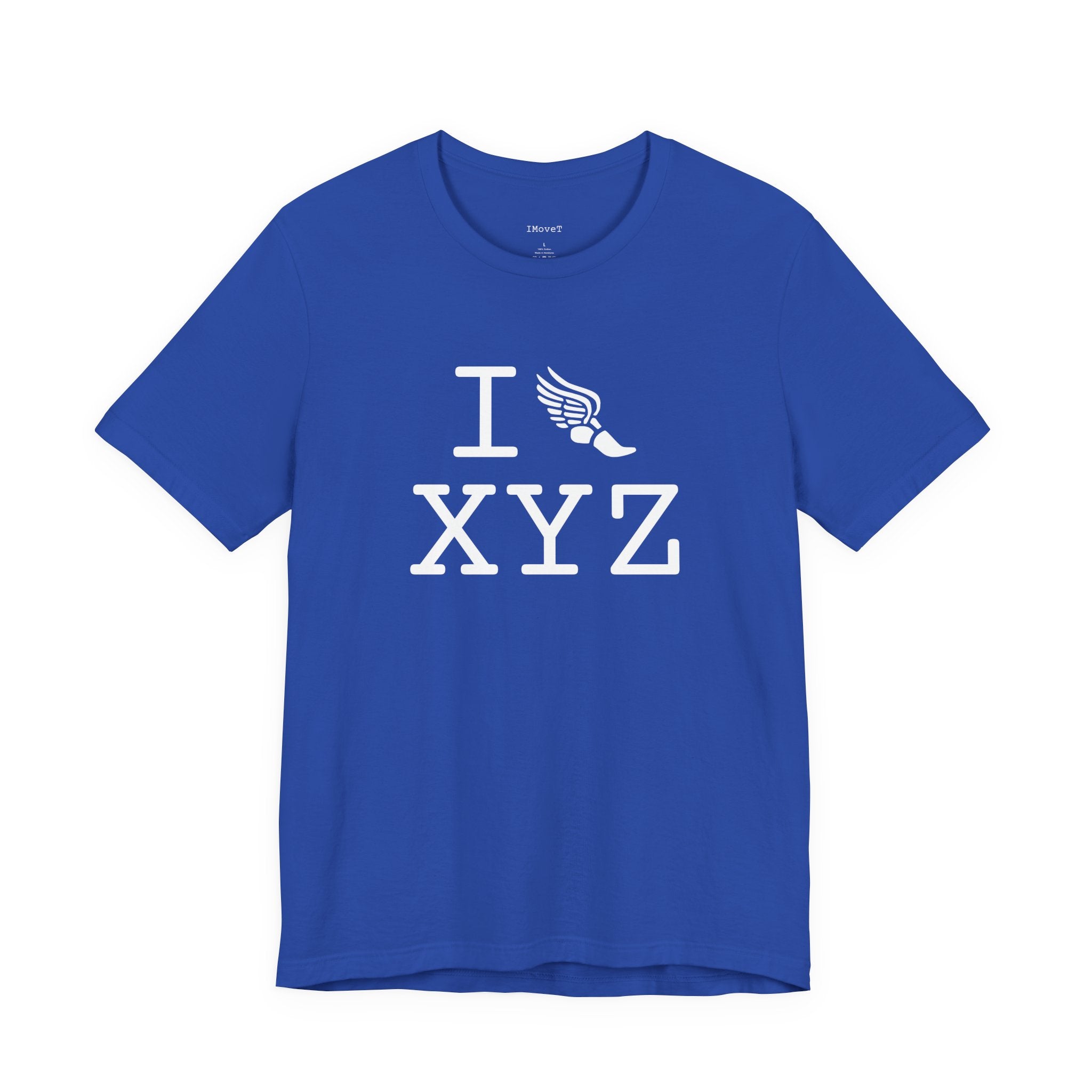 I Run ___ unisex T, white logo