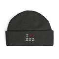 I Bike beanie, maroon bike