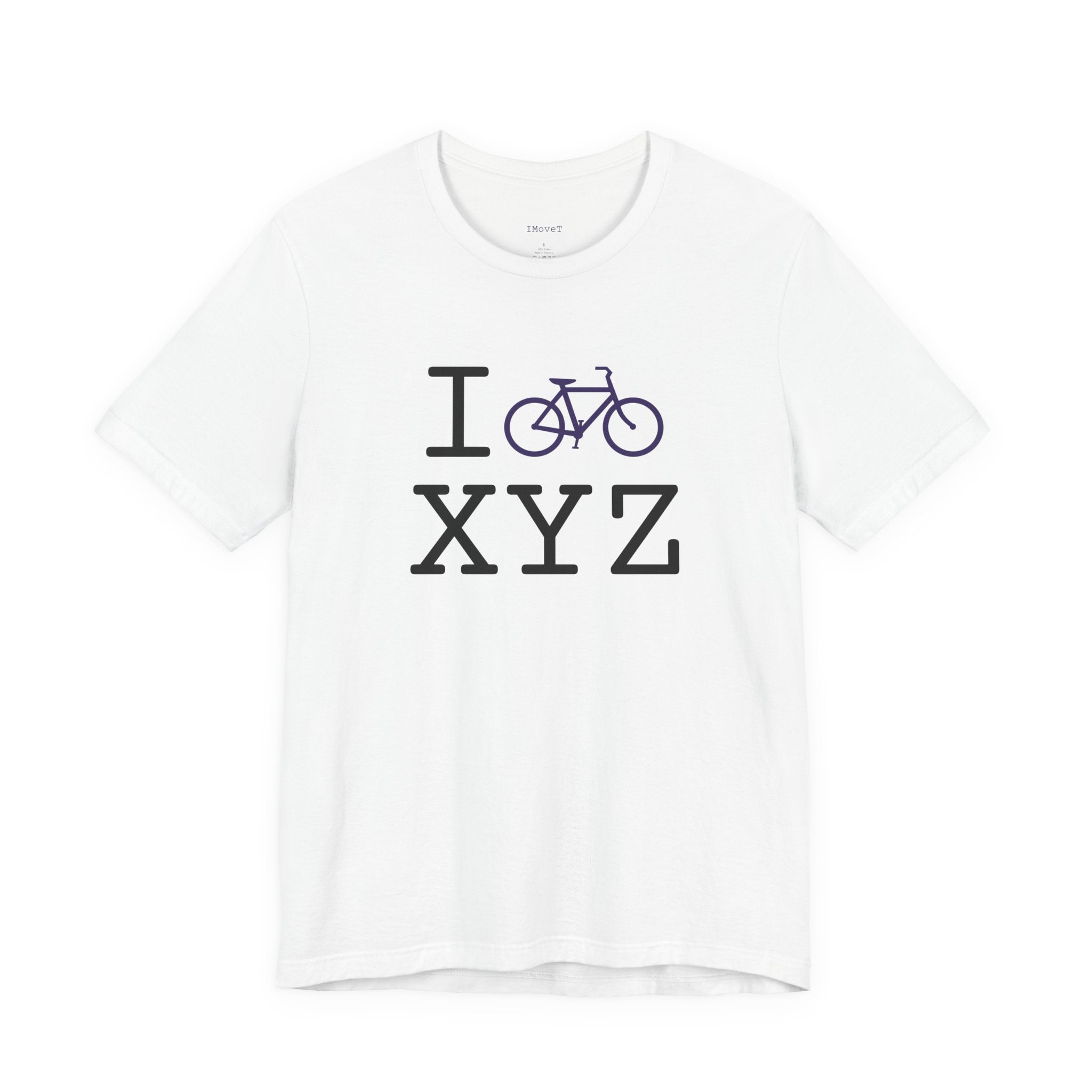 I Bike ___ unisex T, purple bike