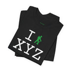 I Hike unisex T, green hiker