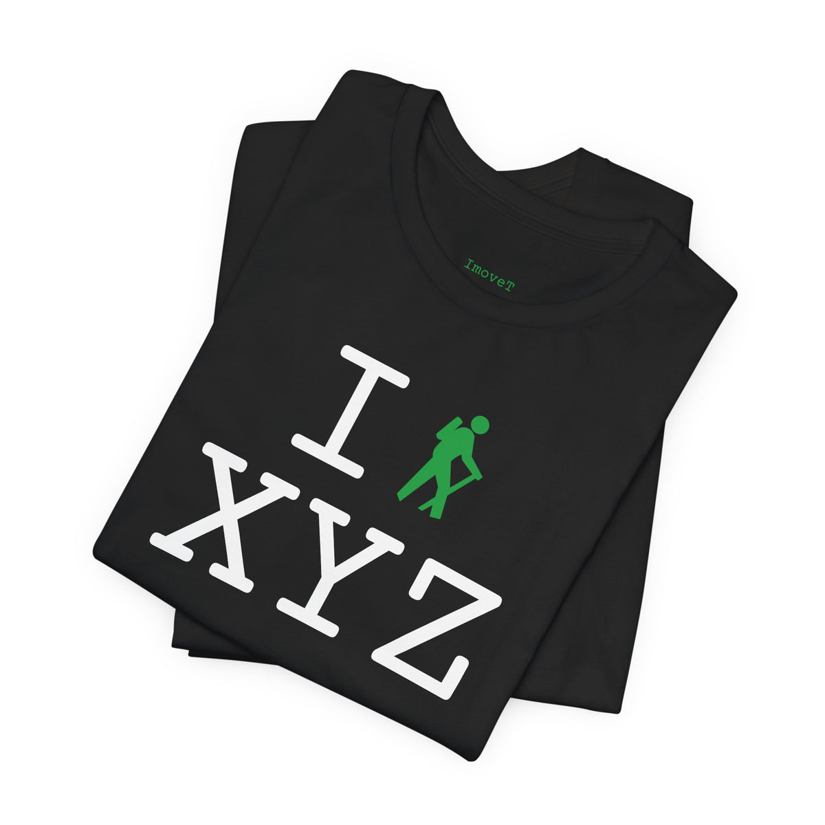 I Hike unisex T, green hiker