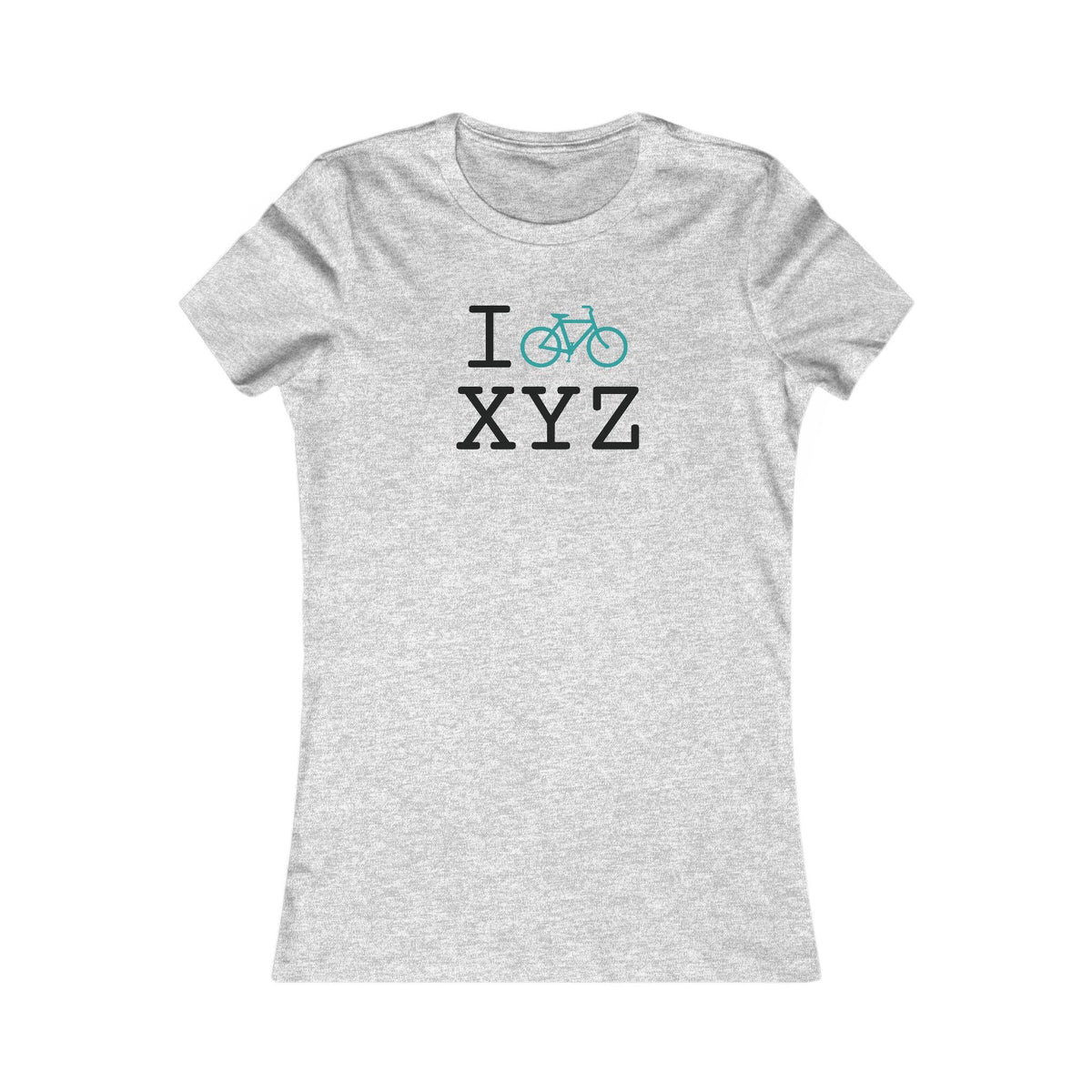 I Bike women's T, teal bike