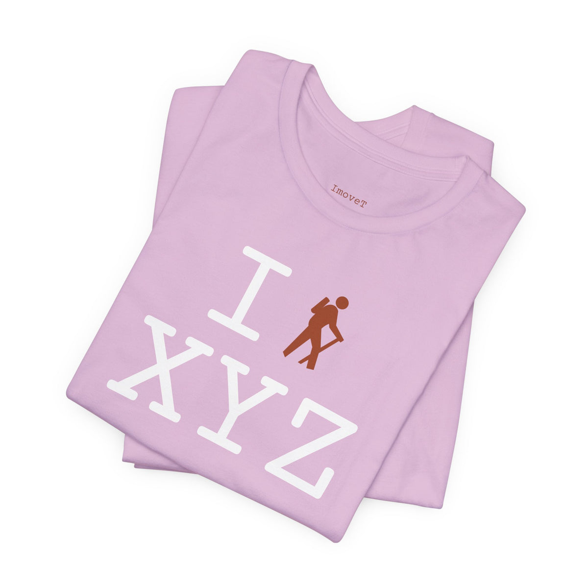 I Hike unisex T, dark orange hiker