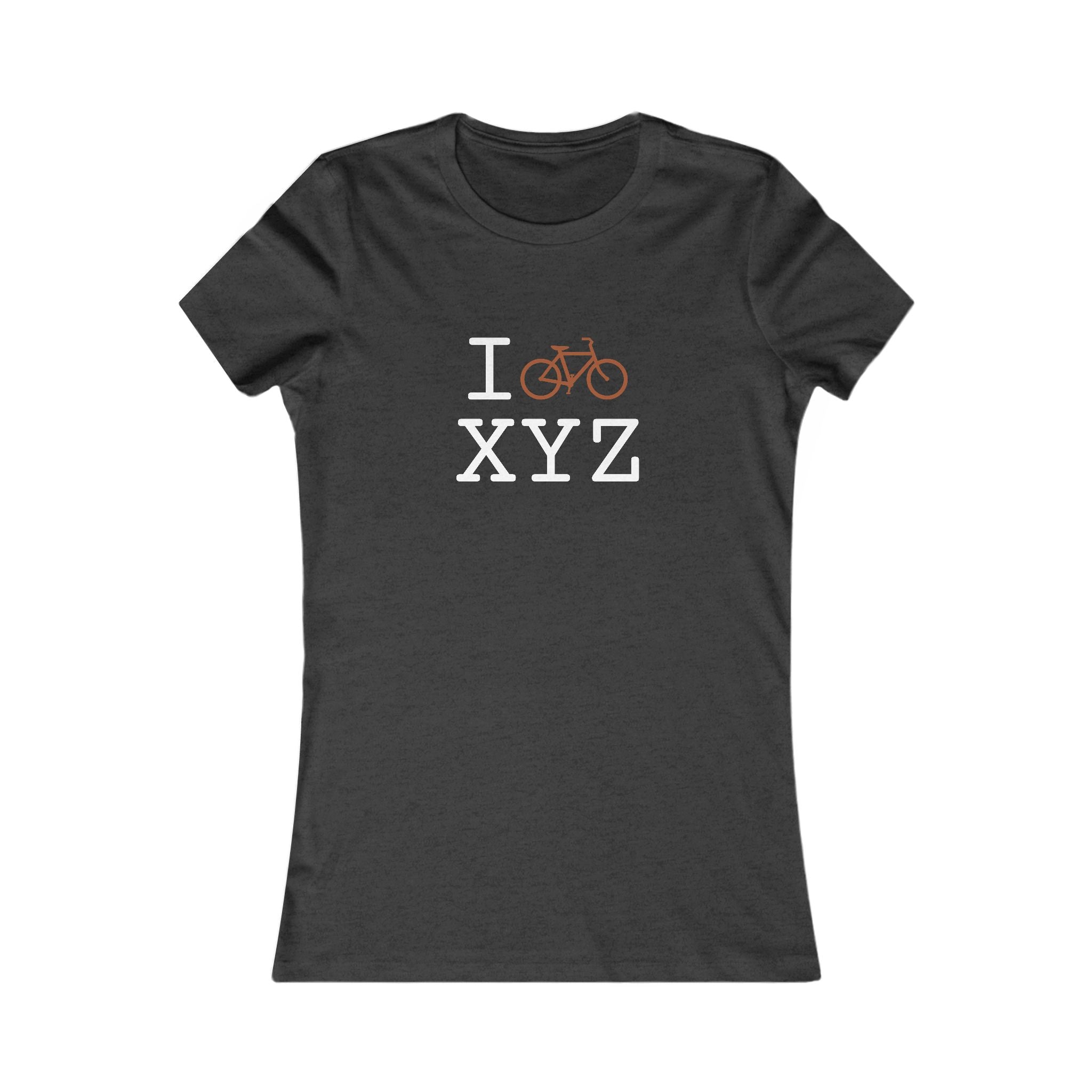 "I Bike ___" women's T, autumn bike