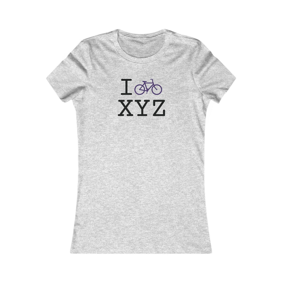 I Bike women's T, purple bike
