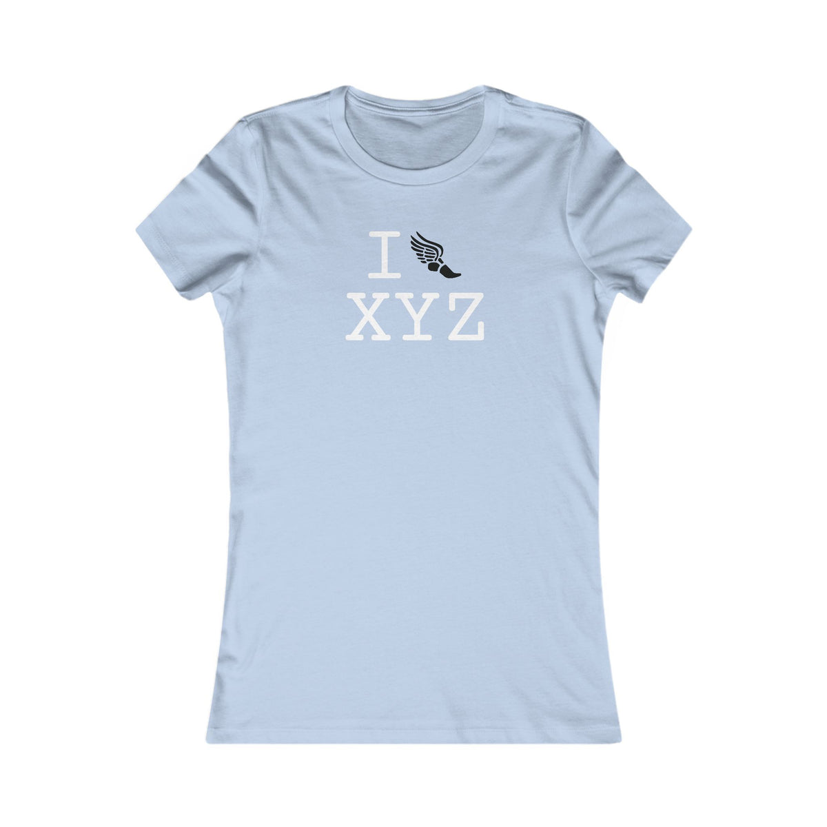 I Run women's T, black logo