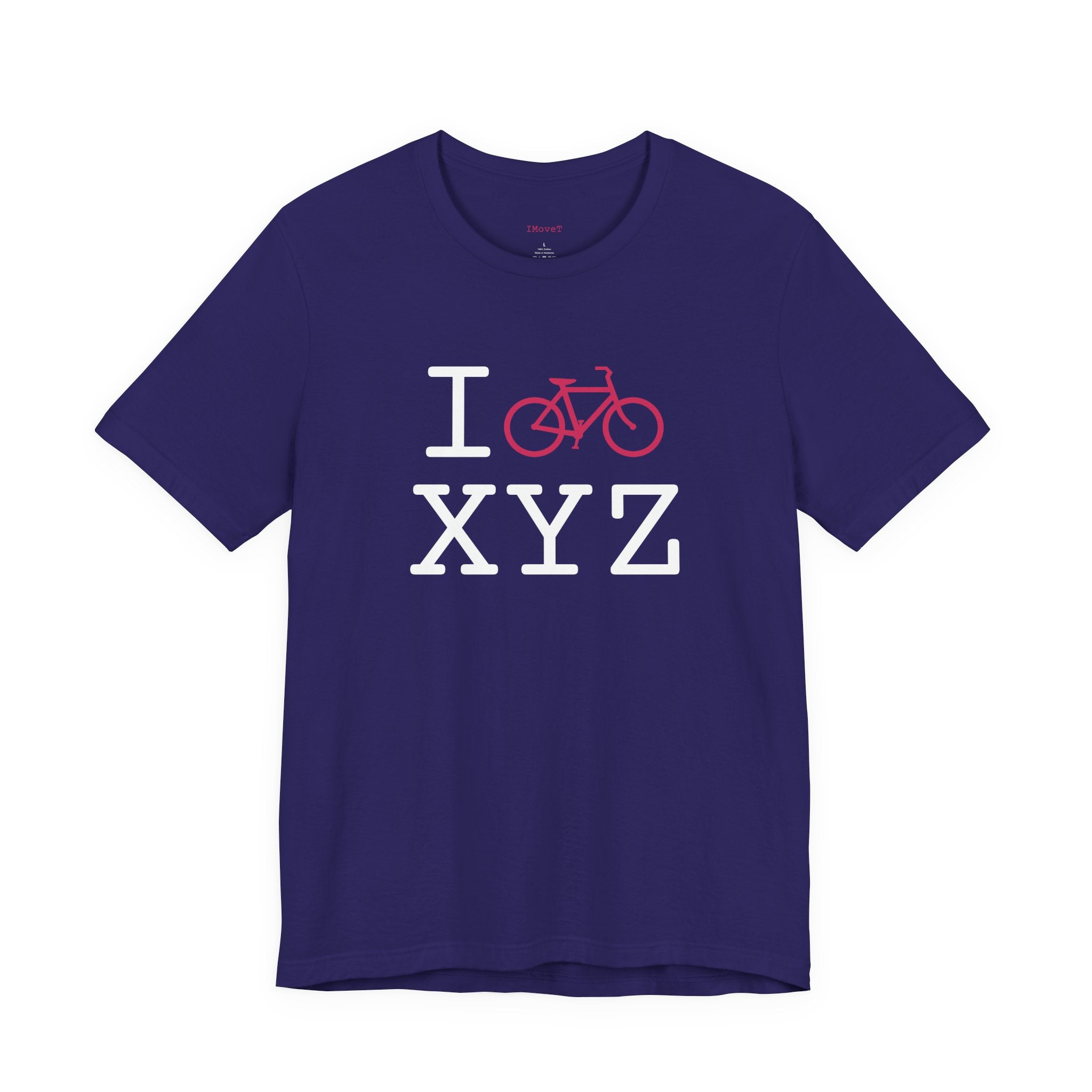 I Bike ___ unisex T, hot pink bike