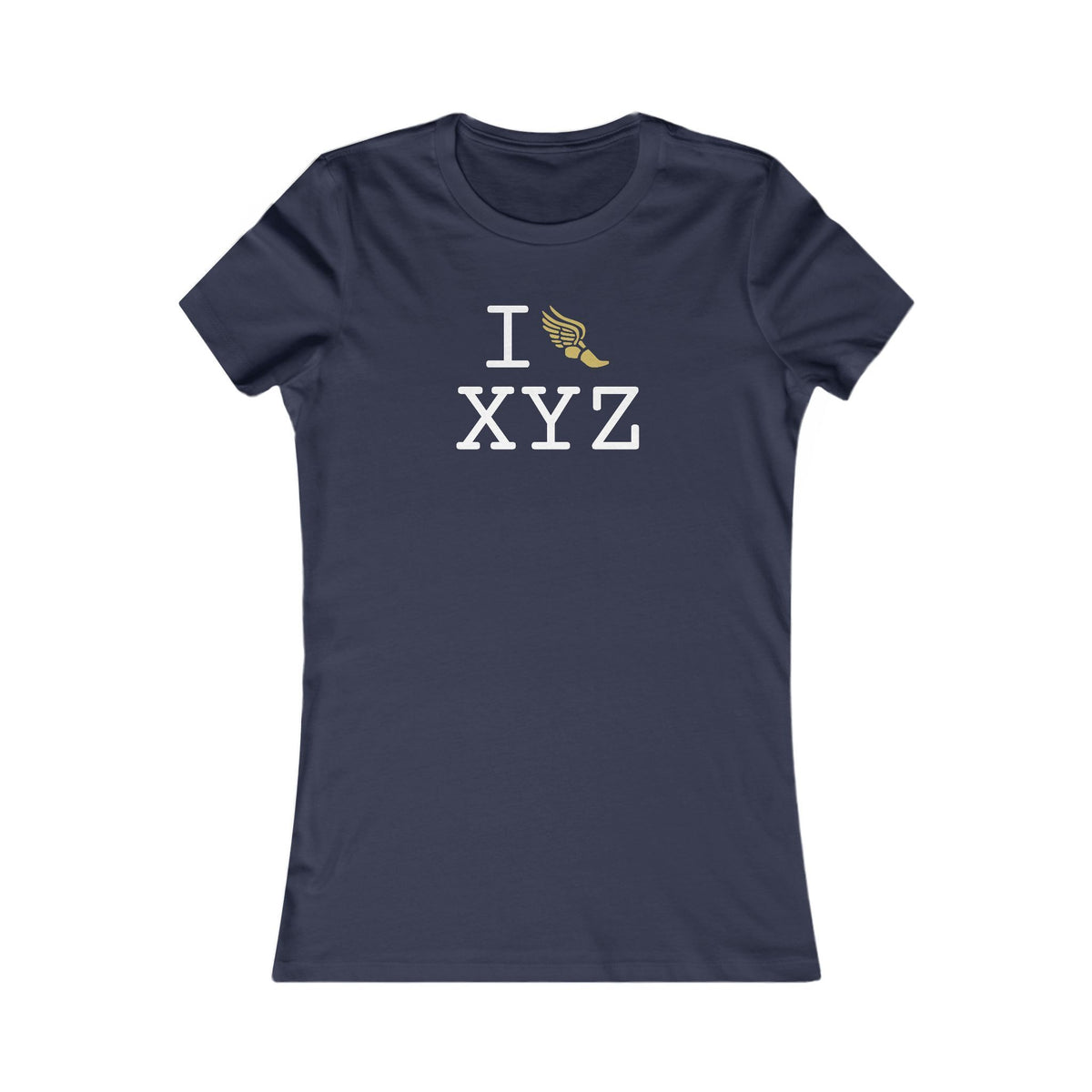 I Run women's T, gold logo