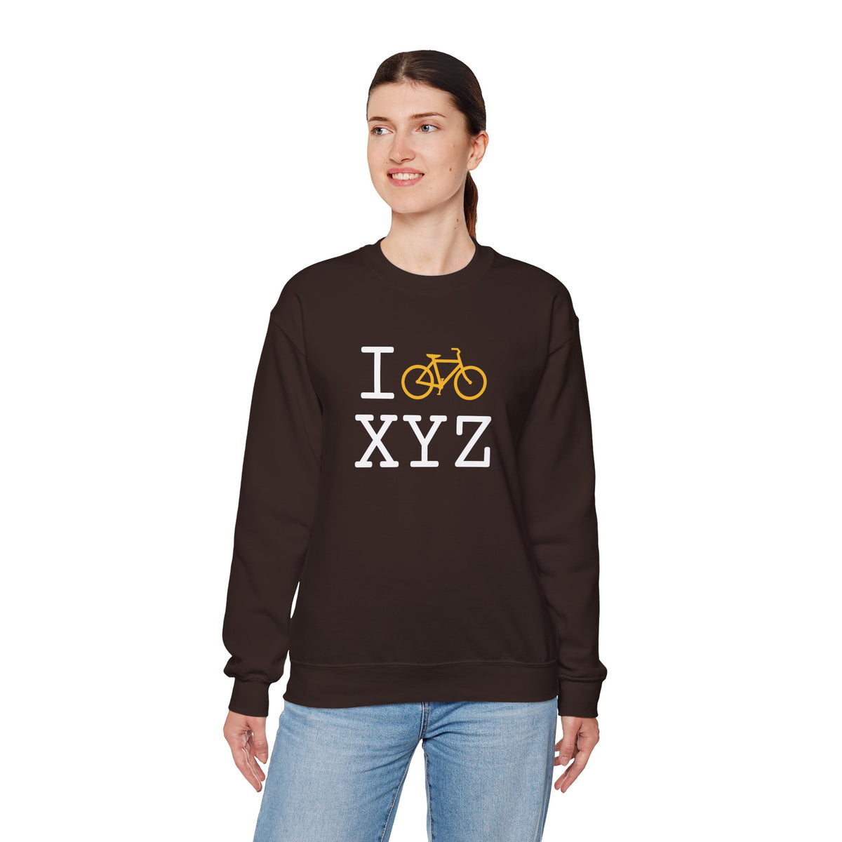 I Bike sweatshirt, yellow bike