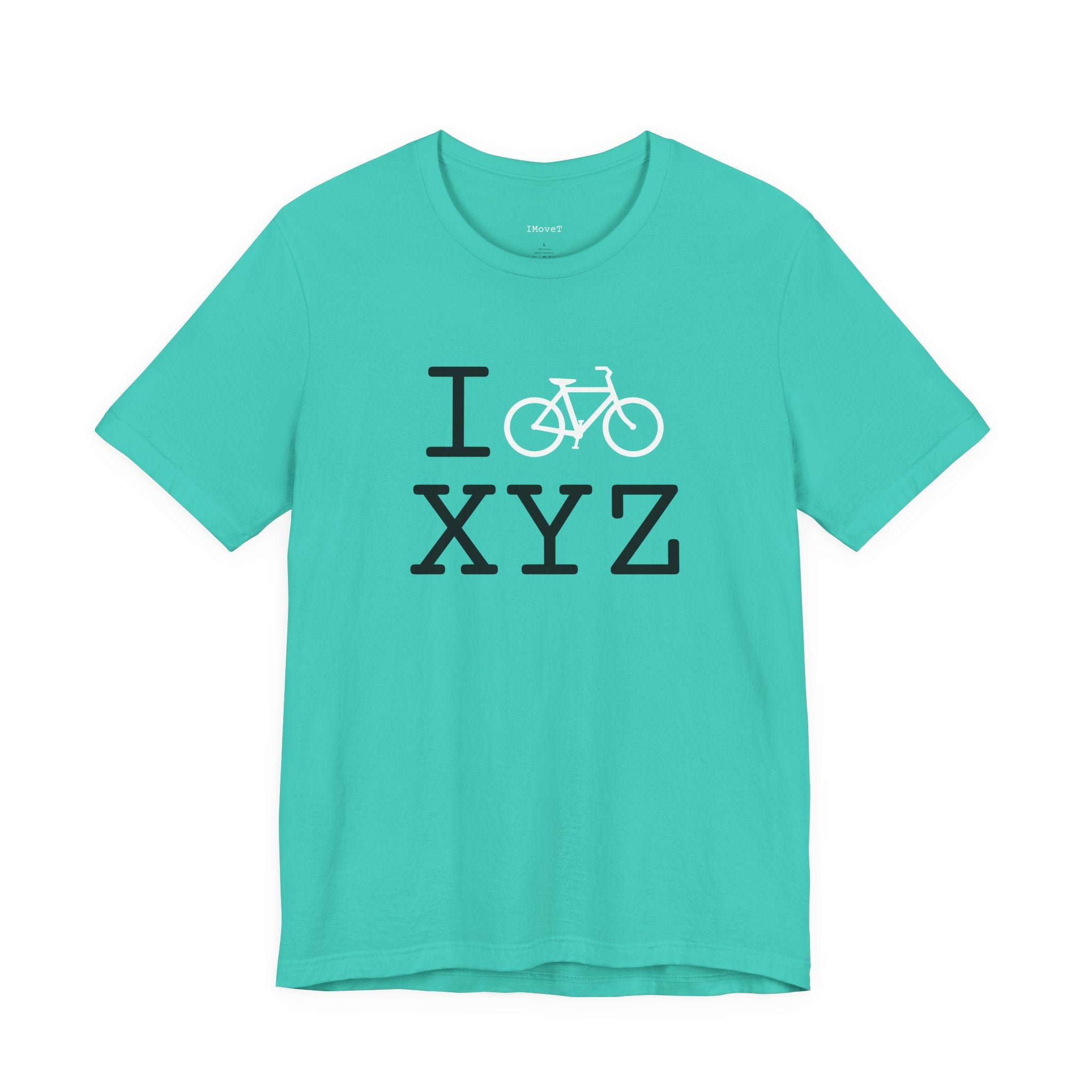 I Bike ___ unisex T, white bike